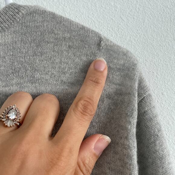 Autumn Cashmere Sweater Women XS Gray Cropped Boxy Knit Classic Casual Minimal - Picture 6 of 8